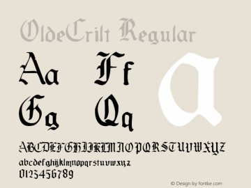 OldeCrilt Regular Version 1.000;PS 001.001;hotconv 1.0.56 Font Sample
