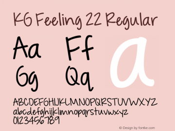 KG Feeling 22 Regular Version 1.000 2013 initial release Font Sample