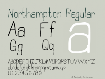 Northampton Regular Version 1.000 Font Sample
