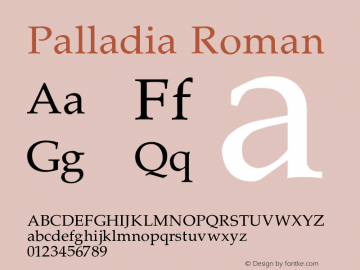 Palladia Roman Version 001.000 Font Sample