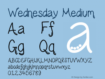 Wednesday Medium Version 001.000 Font Sample