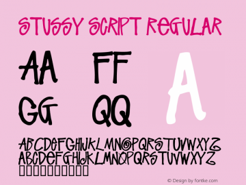 Stussy Script Regular Version 1.00 2011 Font Sample