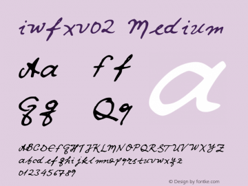 iwfxv02 Medium Version 001.000 Font Sample