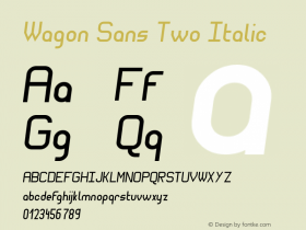 Wagon Sans Two Italic Version 1.0 Font Sample