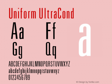 Uniform UltraCond Version 001.000 Font Sample