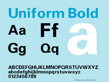 Uniform Bold Version 001.000 Font Sample