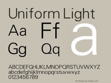 Uniform Light Version 001.000 Font Sample