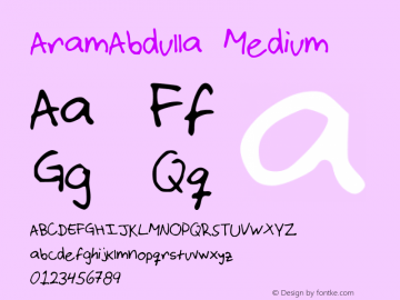 AramAbdulla Medium Version 001.000 Font Sample