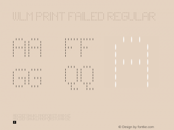 WLM Print Failed Regular Version 1.0 Font Sample