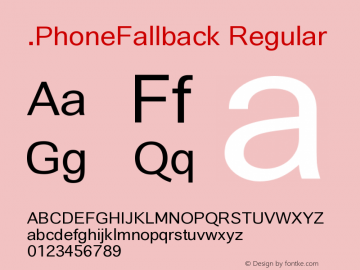 .PhoneFallback Regular 7.0d11e1 Font Sample