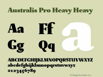 Australis Pro Heavy Heavy 001.000 Font Sample