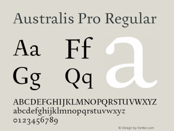 Australis Pro Regular 001.000 Font Sample