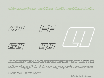 Ultramarines Outline Italic Outline Italic Version 1.0; 2013图片样张