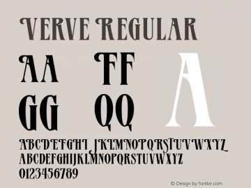 Verve Regular Converted from s:\__font~1\fonts\__look__\_\VERVE___.TF1 by ALLTYPE Font Sample