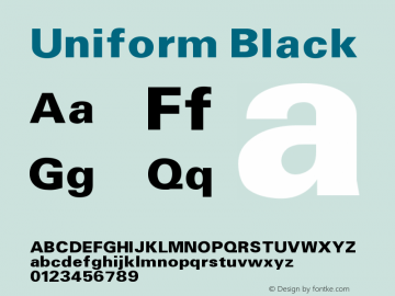 Uniform Black Version 001.000 Font Sample