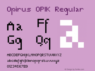 Opirus OPIK Regular Version 1.0 Font Sample