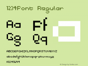 1234Font Regular Version 1.0 Font Sample