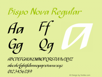 Bispo Nova Regular Version 1.003;PS 001.003;hotconv 1.0.56;makeotf.lib2.0.21325 Font Sample