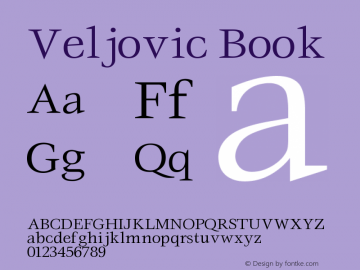 Veljovic Book Version 001.000 Font Sample