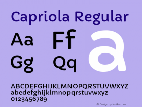 Capriola Regular Version 1.007 Font Sample