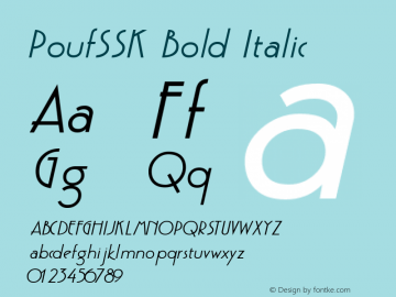 PoufSSK Bold Italic Altsys Metamorphosis:8/23/94 Font Sample