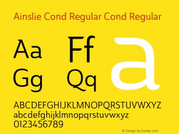 Ainslie Cond Regular Cond Regular Version 1.000图片样张