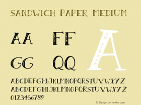 Sandwich Paper Medium Version 001.000 Font Sample
