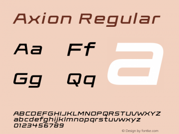 Axion Regular OTF 1.000;PS 001.000;Core 1.0.34;com.myfonts.easy.typeinnovations.axion.italic.wfkit2.version.3Gph图片样张