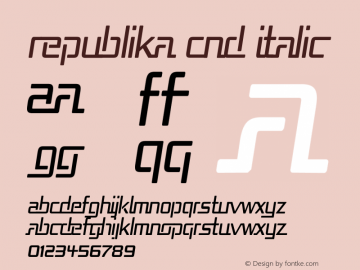 Republika Cnd Italic Version 1.0; 2000;图片样张