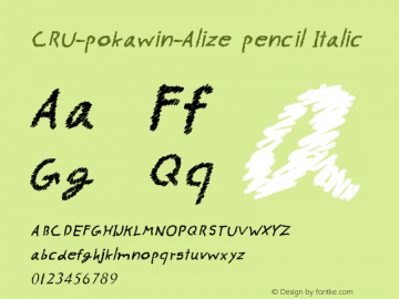CRU-pokawin-Alize pencil Italic Version 0.001图片样张