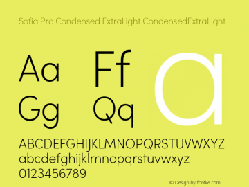 Sofia Pro Condensed ExtraLight CondensedExtraLight Version 1.0图片样张