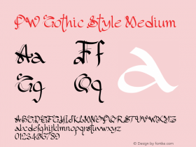 PW Gothic Style Medium Version 001.000 Font Sample