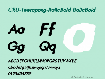 CRU-Teerapong-ItalicBold ItalicBold Version 2.4 Font Sample