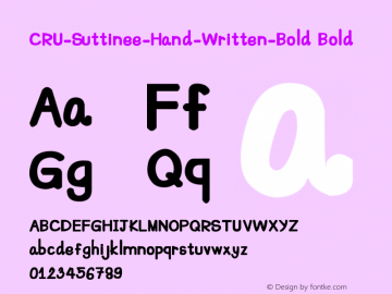 CRU-Suttinee-Hand-Written-Bold Bold Version 0.003图片样张