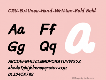 CRU-Suttinee-Hand-Written-Bold Bold Version 0.003图片样张