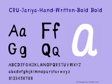 CRU-Jariya-Hand-Written-Bold Bold Version 0.003图片样张