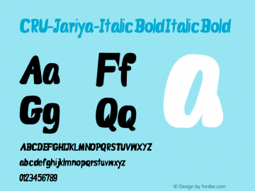 CRU-Jariya-Italic Bold Italic Bold Version 0.100图片样张