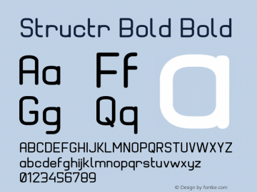 Structr Bold Bold Version 1.30 February 17, 2013, initial release Font Sample
