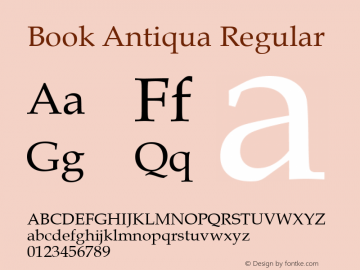 Book Antiqua Regular 9.0d5e2图片样张
