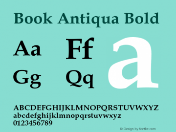 Book Antiqua Bold Version 2.35图片样张