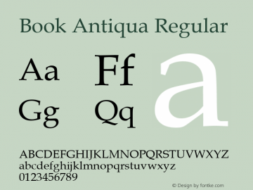 Book Antiqua Regular Version 2.35图片样张