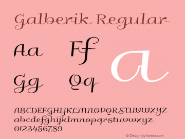 Galberik Regular Version 0.50 Font Sample