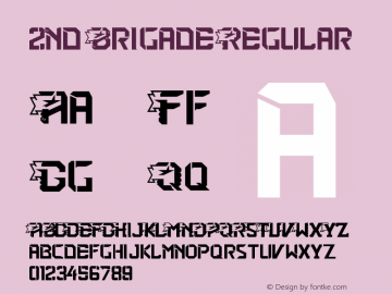 2nd Brigade Regular Version 1.0 Font Sample