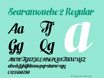 Scaramouche 2 Regular Version 1.000 Font Sample