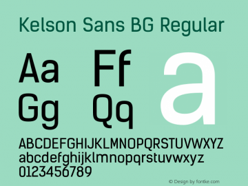 Kelson Sans BG Regular Version 1.2 Font Sample