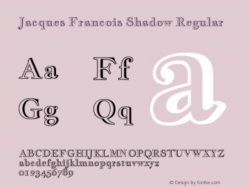 Jacques Francois Shadow Regular Version 1.003 Font Sample