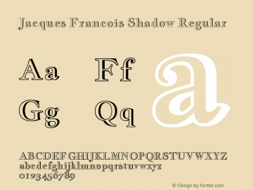 Jacques Francois Shadow Regular Version 1.003 Font Sample
