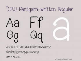 *CRU-Pantgarn-written Regular Version 0.100图片样张