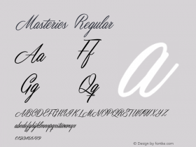 Masterics Regular Version 1.000 Font Sample