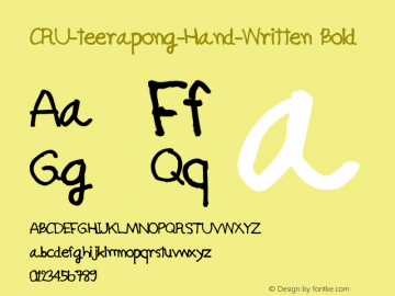 CRU-teerapong-Hand-Written Bold Version 0.001 Font Sample